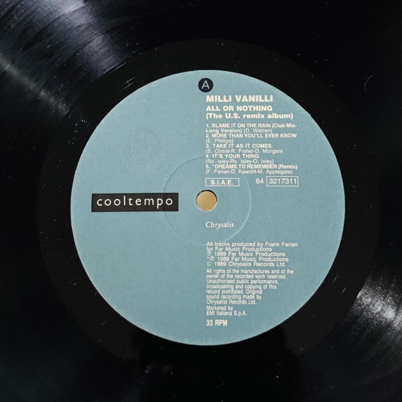 Milli Vanilli – All Or Nothing (The U.S. Remix Album) (Ed. 1989 EU) - Imagen 3