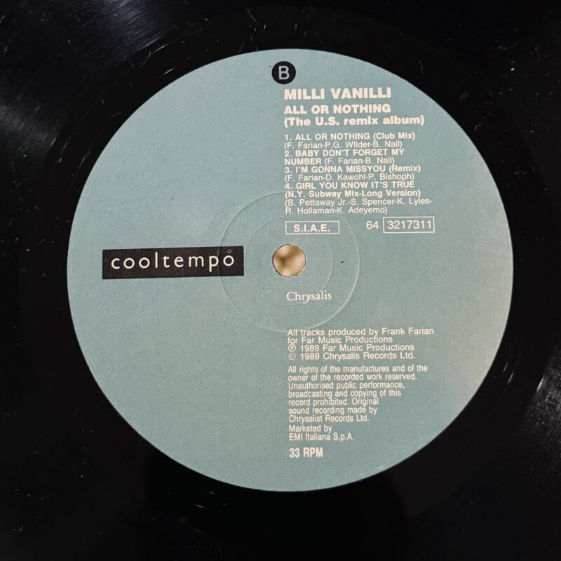Milli Vanilli – All Or Nothing (The U.S. Remix Album) (Ed. 1989 EU) - Imagen 4